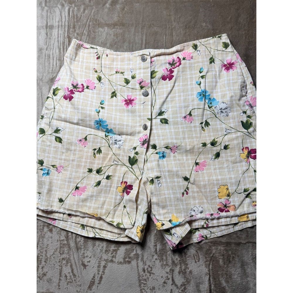 Vintage‎ Carolina Bay Plus Floral Gingham Skort Womens 18W Cottagecore Retro 90s
